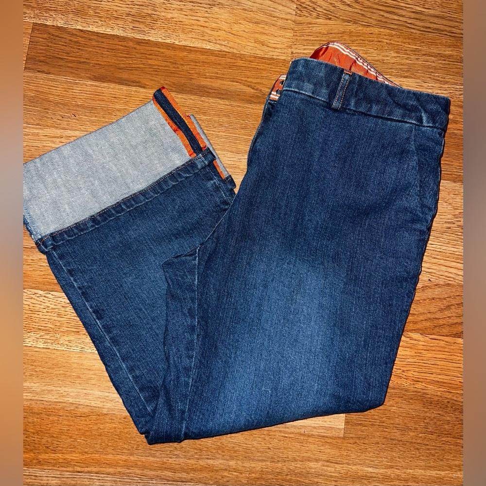 #74.   Lands' End Dark Blue Straight Jeans